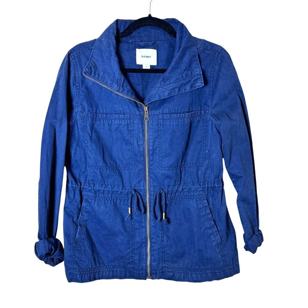 OLD NAVY Navy Blue Cargo Utility Jacket with Waist Cinch Size Medium